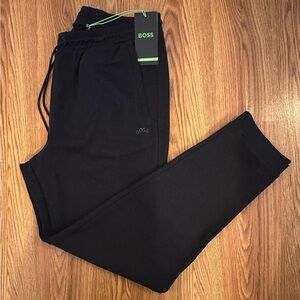 Boss Men’s Hadiko Curved Sweatpants Black Joggers, Size XXL